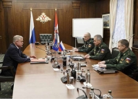 Министр обороны России генерал армии Сергей Шойгу провел встречу с генеральным секретарем ОДКБ Станиславом Засем