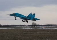 Экипажи истребителей-бомбардировщиков Су-34 ЮВО на сверхзвуковых скоростях выполнили полеты в стратосфере