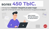 В 2021 году Центр управления регионом Подмосковья помог решить более 450 тысяч проблем