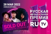 11 Русская Музыкальная Премия телеканала RU.TV: SOLD OUT! Смотрите шоу без купюр в эфире телеканала